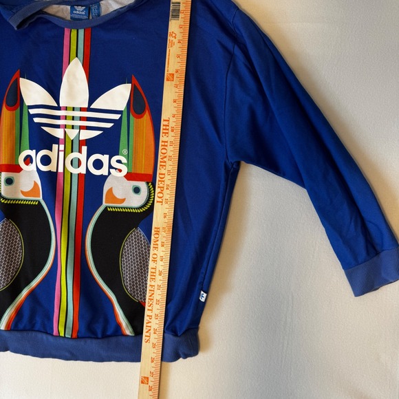 Adidas Originals Farm Rio Toucan Blue Graphic Sweatshirt Womens Large L - Picture 7 of 9